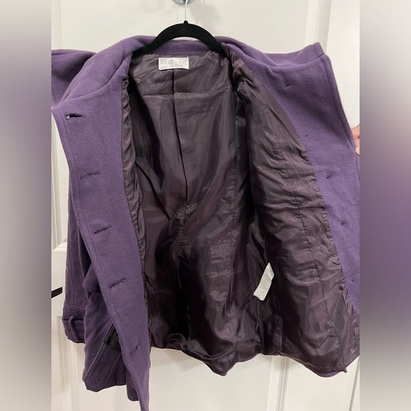 Zara TRF Collection Purple Wool Blend Coat with Belt Size M - Picture 4 of 5